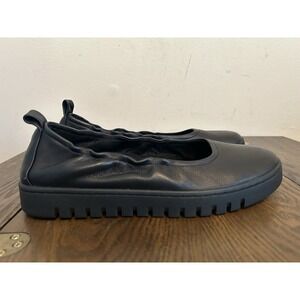 Vionic Uptown Ballet Flat Women Size 9 Black Leather Comfort Slip On Shoe